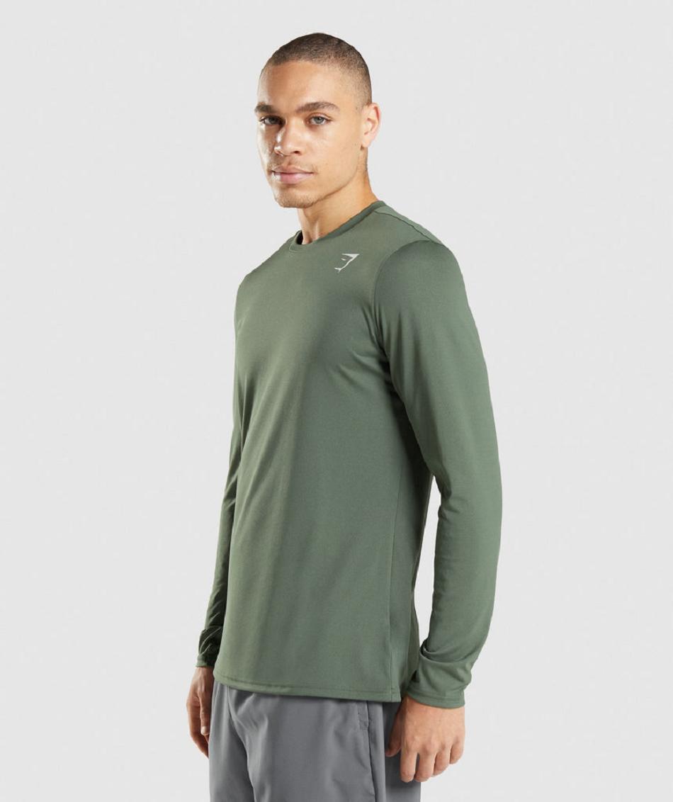 Long Sleeve Gymshark Arrival Hombre Verde | CO 3509SGL